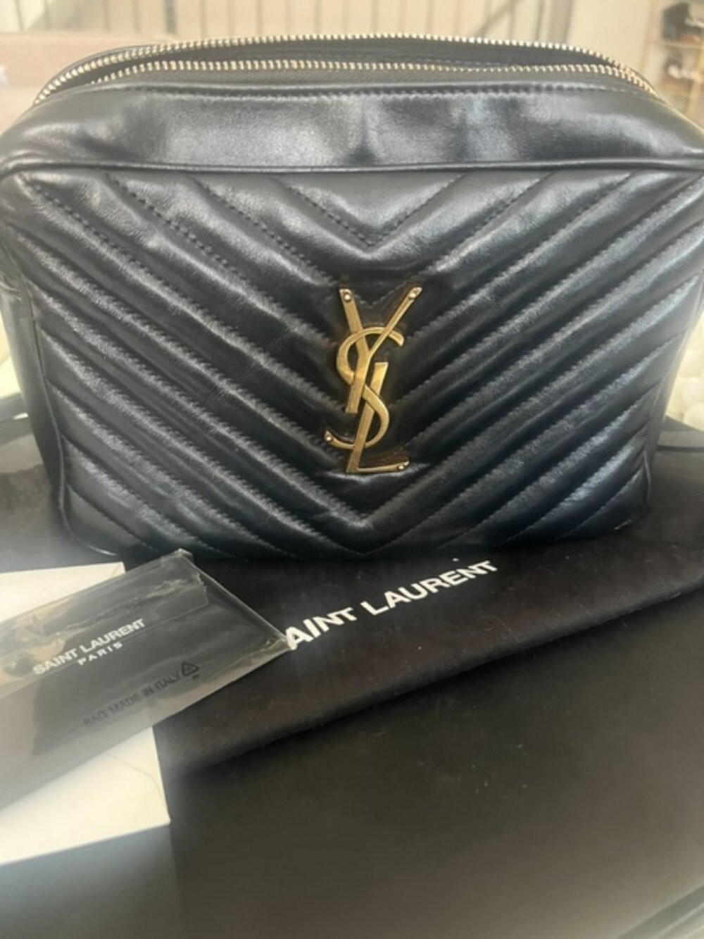 Saint Laurent Lou bag black with gold hardware